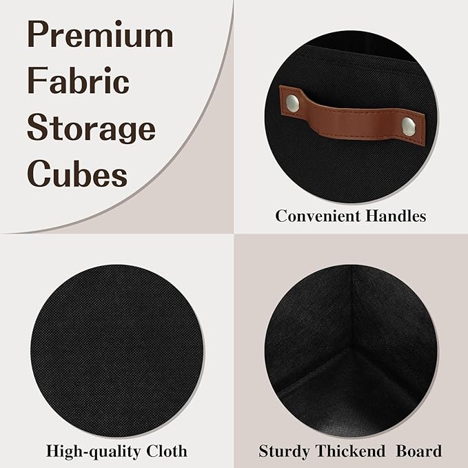 Temary Cube Storage Bins 4Pack Foldable Storage Baskets for Clothes Shelf Basket with Handles, Fabric Storage Boxes Organizer