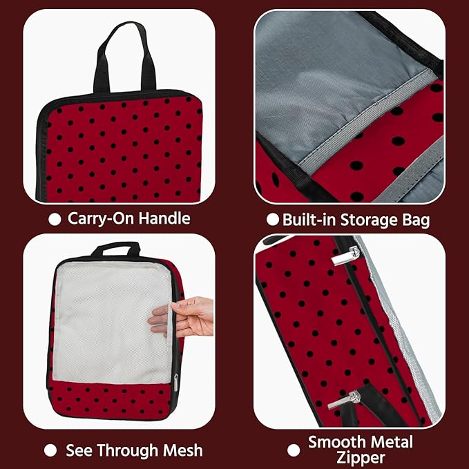 7 Pcs Compression Packing Cubes for Travel, Waterproof Suitcase Luggage Backpack Organizer with Toiletry Bag Travel Essential