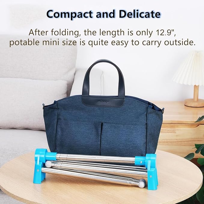 Portable Garment Rack, Folding Clothes Rack, Collapsible Clothing Rack for Dance, Travel, Camping, Laundry, Indoor, Outdoor, 