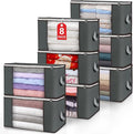 Large Storage Bags, 8 Pack Clothes Storage Bins Foldable Closet Organizers Storage Containers with Durable Handles Thick Fabr