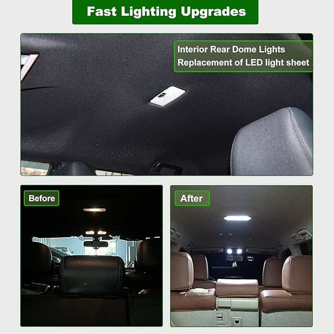 Interior LED light sheet,applicable dome light,Super Bright 6000K Pure White Light,Lights Brightness Can Adjust,Fit Toyota Tacoma(2nd Gen,2005-2015),Camry,Solara,Sequoia,And for Lexus RX330