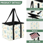 Cute Whales Reusable Grocery Bags Large Shopping Tote Bag with Reinforced Bottom Board, Water Resistant Foldable Storage Bags