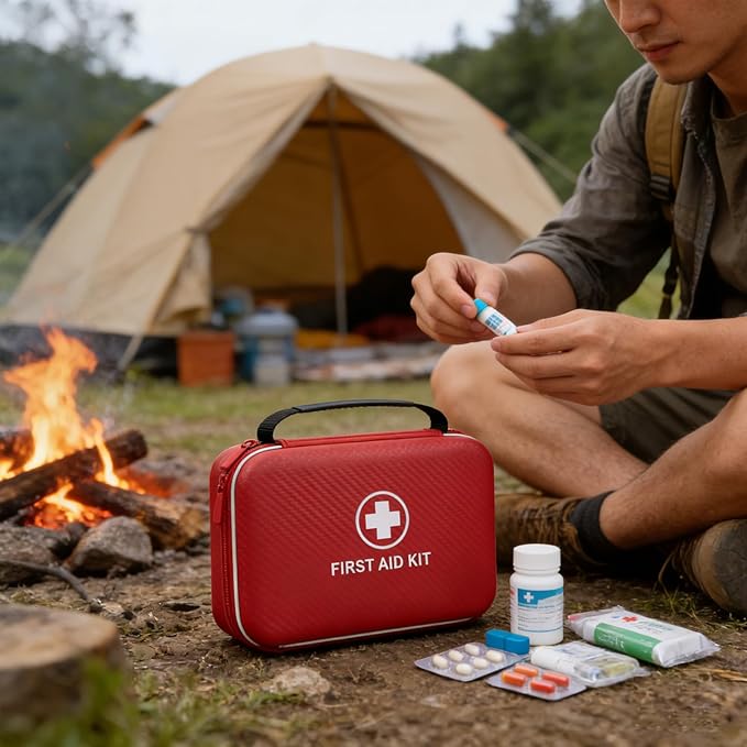 First Aid Kit - Smart Compartments Medical Kit with EVA Hard Shell, Large Capacity for Various Emergency Supplies, Emergency 