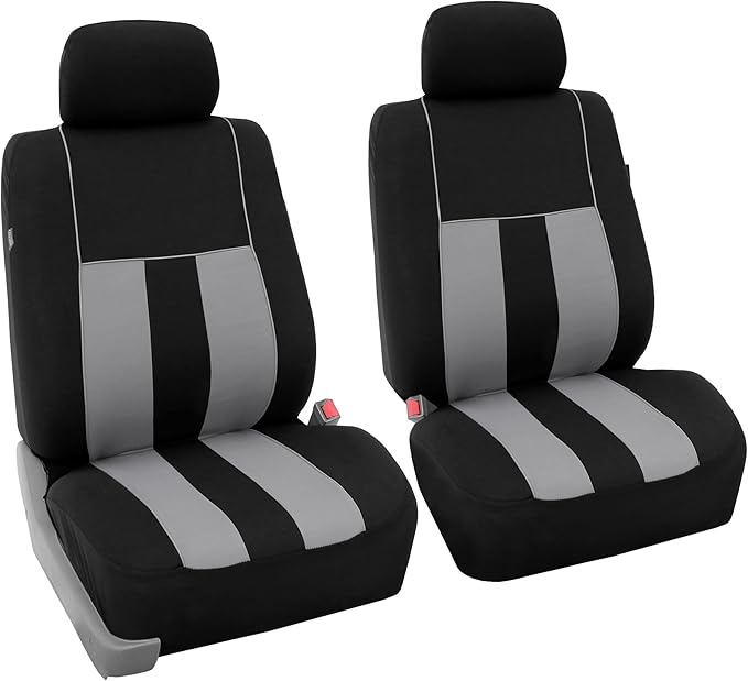 FH Group Car Seat Cover Front Set Striking Striped Car Seat Covers with Front Seat Covers and Rear Split Bench, Universal Fit