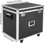 Locking File Box Aluminum Alloy Portable Storage Case with Telescopic Handle Mobile File Organizer with Combination Lock Roll