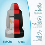 BDK PolyPro Car Seat Covers Full Set in Red on Black – Front and Rear Split Bench Seat Covers, Easy to Install, Accessories f