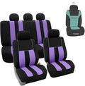 FH Group Car Seat Cover Full Set Striking Striped Car Seat Covers with Front Seat Covers and Rear Split Bench, Universal Fit 