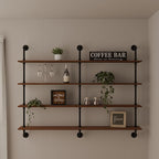 Floating Shelves for Wall Bookshelf Industrial Pipe Shelving Shelves 60 Inch Natural Wood Planks Rustic Wall Shelves Hanging 