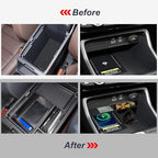 2PCS Center Console Organizer Tray and Armrest Storage Box Compatible with 2026 2025 2024 2023 Honda CRV Accessories Insert Secondary Storage Box with ABS Material