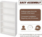 5 Tier Book Shelf,Wooden 5 Cube Storage Organizer, 54 Inch Versatile Cubes Shelf and Cubby Unit for Any Space (White, 5 Cube-