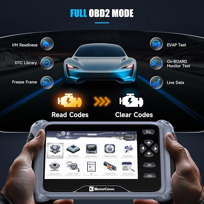 2026 BOSSCOMM IF745 OBD2 Scanner, All Systems Car Code Reader Scan Tool with 6 Resets, ABS