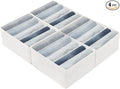Qozary Jeans Pants Organizer for Closet, 4 Pack Drawer Organizers for Clothing, 5 Grids Wardrobe Clothes Organizer, Jean Orga