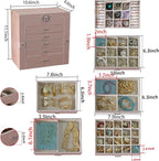 BOOVO Jewelry Box For women, 6 Layer Large Jewelry Organizer With Mirror, Multi-Function Storage Box With Lock, Accessory Hol