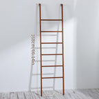 Taozun 6-Tier Wood Blanket Ladder for Living Room, Rustic Wooden Farmhouse Quilt Ladder with 4 S-hooks, 66-Inch Wall Leaning 