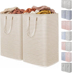 Lifewit 2 Pack Laundry Basket 80L Each, Collapsible Clothes Hamper with Reinforced Handles, Freestanding Waterproof Design fo