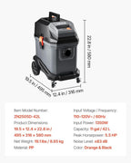 VEVOR Commercial Shop Vac, 11 Gallon Wet Dry Shop Vacuum, 5.5 Peak HP Portable with One-Button Self-Cleaning, 1350W Input, 1.