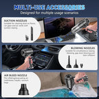 KMM Handheld Car Vacuum Cleaner, 10000PA Vacuum Cleaner & Air Duster, 120W High Power Hand Held Vacuum Cordless, Portable Vac