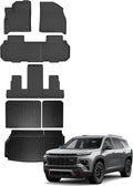 AUXKO All Weather Floor Mats Cargo Mat Backrest Mat Fit for 2024 2025 2026 Chevy Traverse & GMC Acadia 7 Seat/2025-2026 Buick Enclave TPE Liner Accessories Odorless Anti-Slip Black