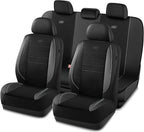 Skechers Air-Cooled Memory Foam Seat Covers,Mesh Thick Car Seat Covers,Piping Leather Car Seat Protector,Airbag Compatible,Au