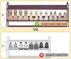 MISSLO Long 3 Tier Shoe Rack for Closet Shoe Organizer Storage Stackable Wide Shoe Shelf Holds 24 Pairs of Men Sneakers, Wome