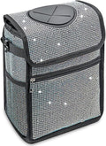 Ovege Car Trash Can Bling Accessories Interior Garbage Can with Lid Waterproof for Cars SUV (Large, 3 gallons)