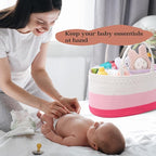 luxury little Diaper Caddy Organizer, Large Cotton Rope Nursery Baby Basket, Changing Table Organizer for Baby Diaper Storage