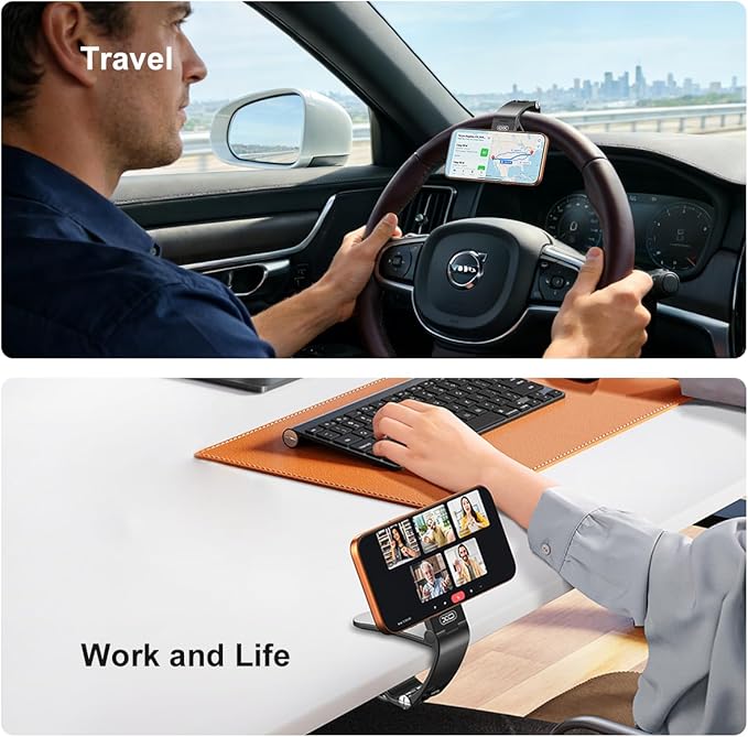 Magnetic Phone Holder for Car,Strong Non-Slip Car Phone Mount, Hands-Free Navigation for Car,Phone Holder for Car/Desk, Compatible with iPhone/Samsung and All Smartphones