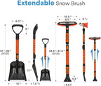 41.5" Extendable Ice Scraper and Brush for Car Windshield, 4 in 1 Snow Shovel Snow Brush Scraper Kit with Foam Grip and 180° Pivoting Brush Head, for Cars, Trucks, SUVs, Vehicle