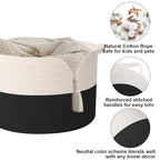 115L Large Blanket Basket,23.6" L x 23.6" W x 15.7" H Rope Woven Baskets with Handles, Toys Storage Bins,Laundry Basket Perfe