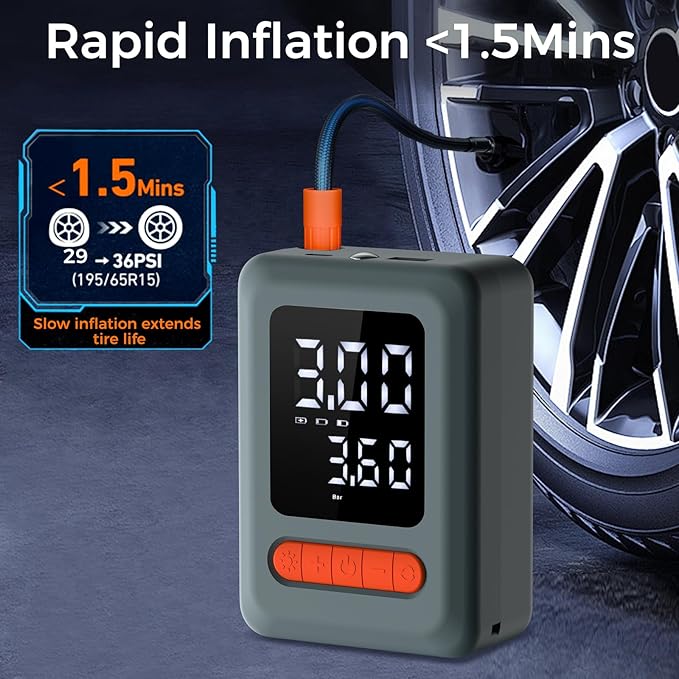 Tire Inflator Portable Air Compressor & Car Jump Starter (C9)