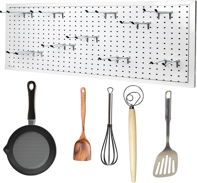 15 Pcs Double Pegboard Hooks 4 Inch, Heavy Duty Peg Board Hooks with Black Rubber Tipped, Pegboard Accessories Fit 1/4' Board