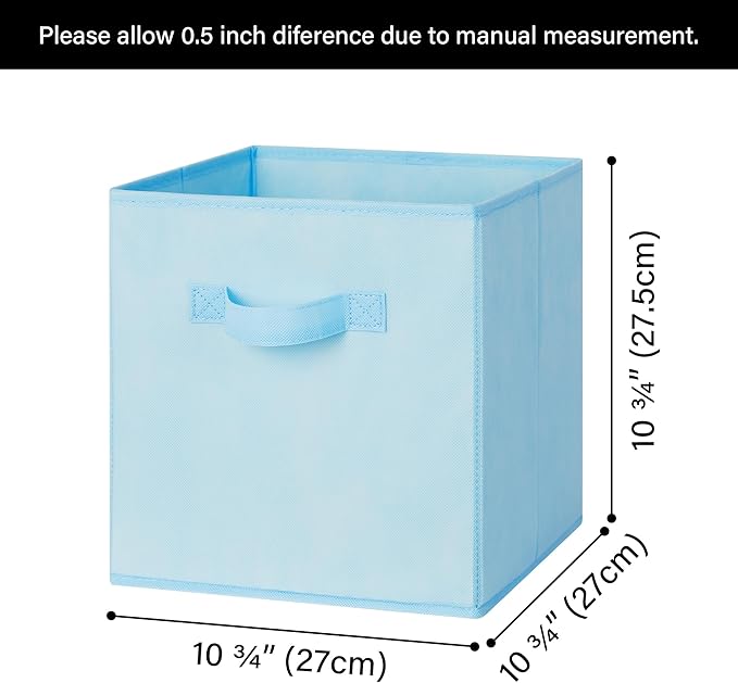 GRANNY SAYS 11x11 storage cubes for shelves, Rainbow-colored Storage Boxes for Cube Storage, 11-inch Cube Storage Bins for Or