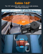 Real 4K 3 Channel Dash Cam Front and Rear Inside, STARVIS 2 HDR Sensor, 5.8GHz Wi-Fi GPS G-Sensor, 4K+1080P+1080P Dash Cam, 6