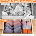 12 Pack Drawer Organizers, 116 Compartments Fabric Foldable Dresser Drawer Organizers for Clothing, Closet Organizers