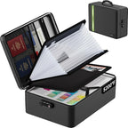 Fireproof Document Bag, Insulated Large Document Box with Lock, Important Document Organizer with Waterproof Zipper, Portable