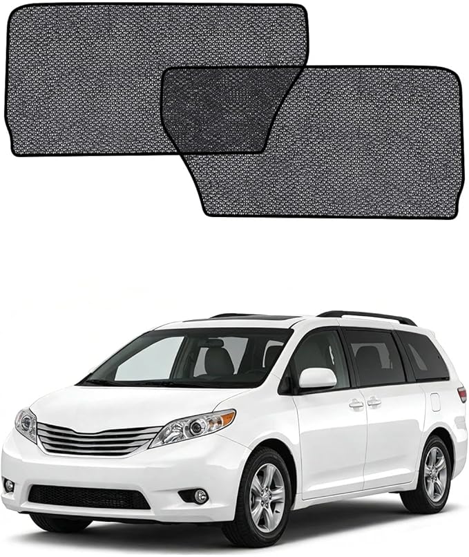 Car Window Shades for Toyota Sienna(2013-2018), 2-Pack Rear Window Sun Shades for Baby – Breathable Mesh, UV & Heat Blocker, Privacy Protection for Camping, Travel, Sleep & Nursing