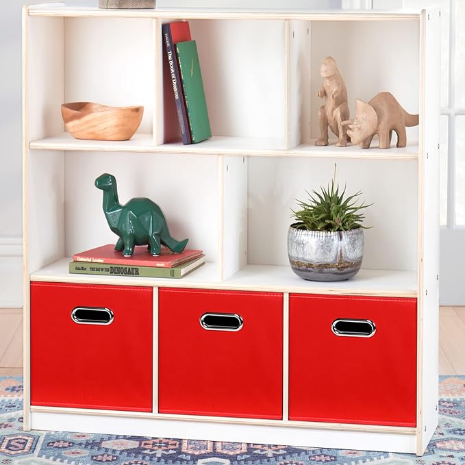 Black Fabric Cubby Storage Bins,13x13x13 Inches,Cube Organizer Bin Foldable Storage Boxes with Dual Handles Fabric Organizer 
