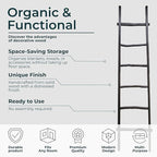 Decorative Vertical Ladder with Towel Rack Design for Blankets - Slim Storage Stand with Hooks for Bedroom or Living Room - C