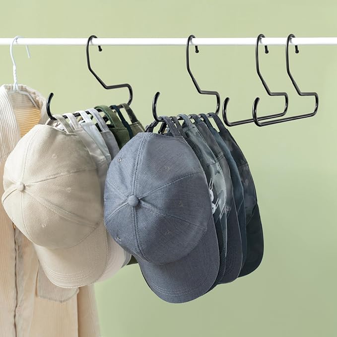 Mkono Hat Organizer for Baseball Caps Metal Hat Rack for Closet Hat Hangers Baseball Cap Holder Hat Storage Organizer Holds 4