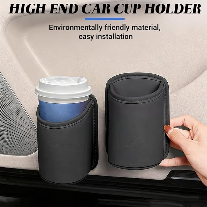 2PCS Large Car Door Cup Holder, Multifunctional Storage Bag Trash Can, Clip On Backseat Pocket Beverage Holder, Waterproof