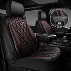 CAR PASS Piping Luxury Leather Seat Covers Full Set,5 Seats Anti-Slip Waterproof Seat Covers Compatible with Front Armrests,U
