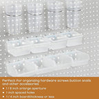 Yookeer 20 Pcs Pegboard Bins and Cups with Hooks and Loops Peg Assortment Organizer Accessories Various Tool Organizer Pegboa