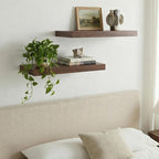 INHABIT UNION 20in Floating Shelves for Wall, Wall Mounted Shelves for Decor Storage Set of 2, Floating Shelf for Bedroom, Ba
