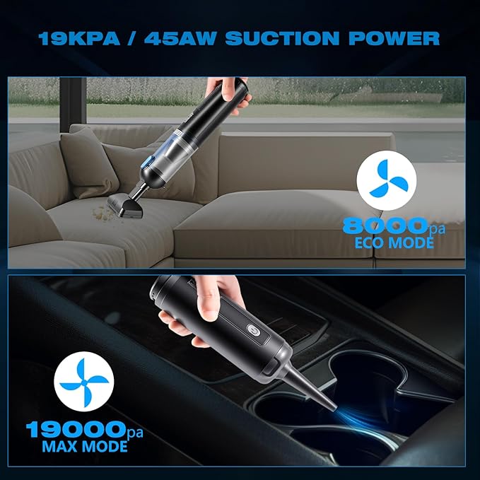 HAUSMEISTER Airflex Go Cordless Car Vacuum 16000Pa, 4-in-1 Handheld Vacuum with Air Duster & Inflator, Portable Mini Vac for 
