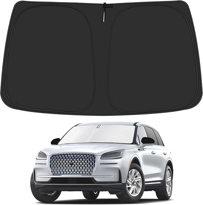 Windshield Sun Shade for 2020-2025 Lincoln Corsair Accessories, Foldable Window Sunshade Sun Visor Protector, Front Windshield Sunshade Sun Shield Blocks UV Rays Heat