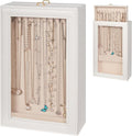 Necklace Organizer Box - 2-Layer Double-Sided Clear Lid Jewelry Storage Case, Anti-Tangle Necklaces Display Holder for Pendan