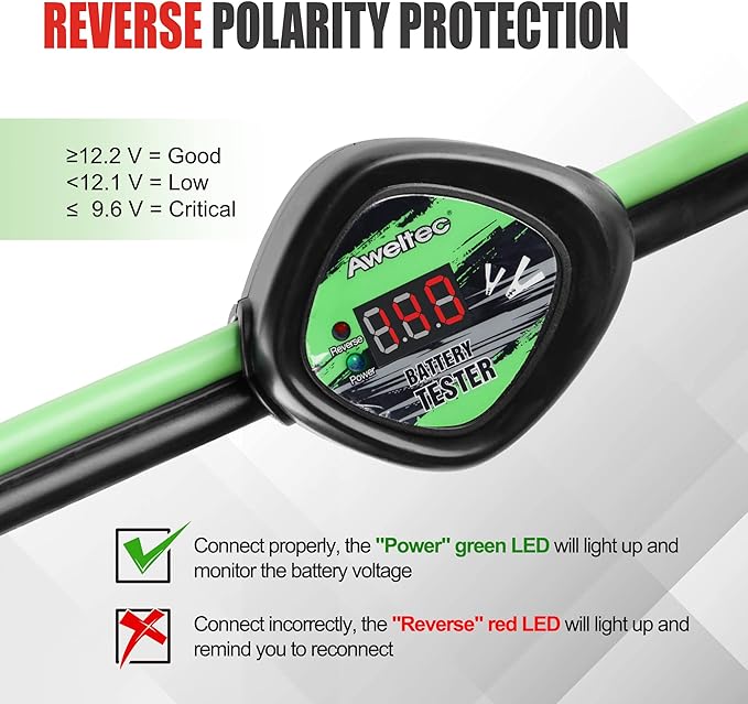 Heavy Duty Jumper Cables,4 Gauge 20 Feet Battery Booster Cable,Automotive Wire for Cars Trucks with Smart Safety Protector,Carry Bag,Safety Gloves and Iron Brush