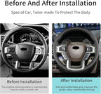Hand Sewn Steering Wheel Cover,Fit for Ford F-150 2015 2018/Expedition 2018/F-150 Limited 2016/F-Series Super Duty 2017 2020 2022,Non-Slip Breathable Microfiber Leather Steering Wheel Cover