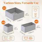 Lifewit Nursery Drawer Organizer for Clothes 24 Pack, Certified Child-safe Dresser Drawer Divider Storage Bins, Foldable Clot