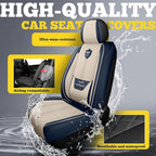 LINGVIDO Car Seat Covers for Front Seats (2 Seats) - Premium Perforated Nappa Leather,Waterproof Shield, Omni-Adapt Fit for S